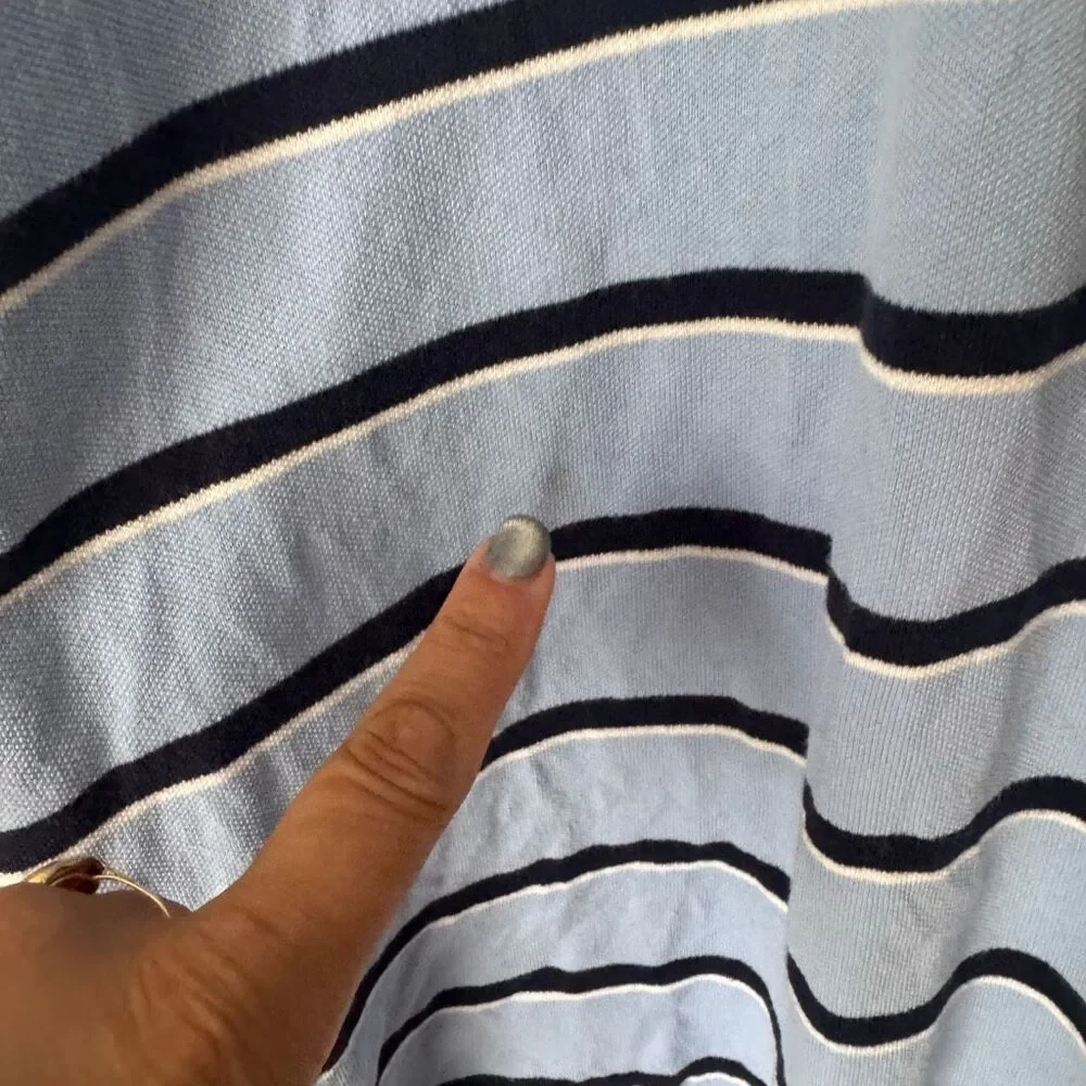 Vintage Polo Ralph Lauren Striped Polo Shirt Light Blue Navy White Men's 2XL Big